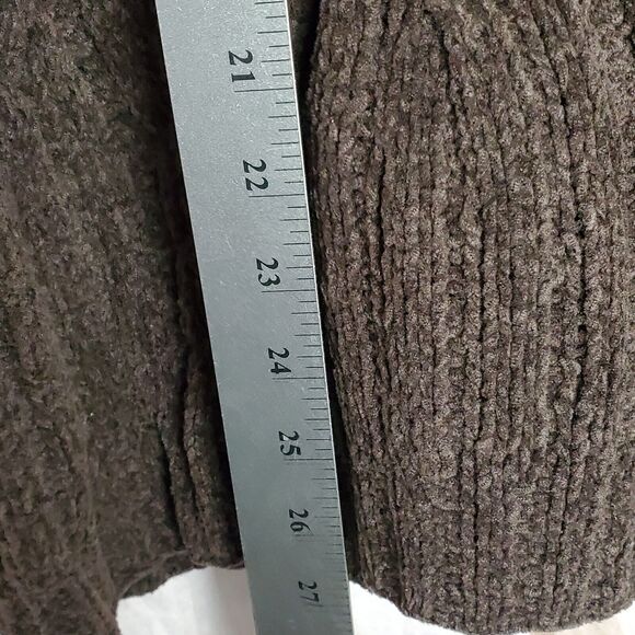 Vintage Y2K Lisa Nichols Cable Knit Wool Blend Button Up Brown Black Cardigan XL - Picture 7 of 9